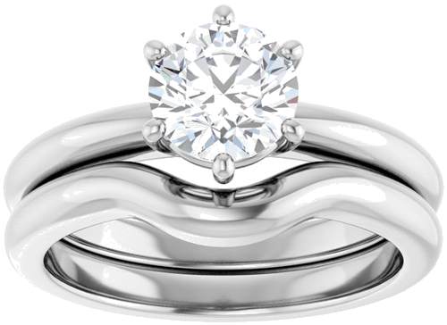 Sužadėtuvių Žiedas 14k white gold Round 6.5mm (8)