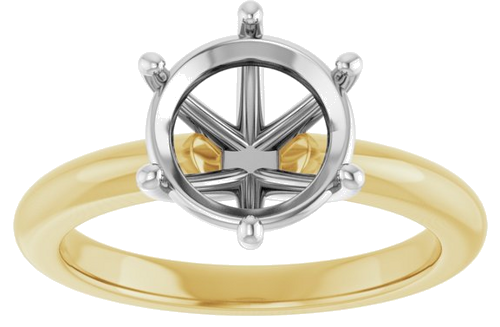 Sužadėtuvių Žiedas 14k yellow/white gold Round 8.8mm (3)