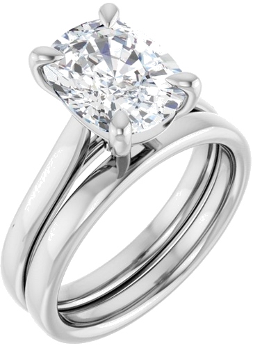 Sužadėtuvių Žiedas „Claw-Prong Solitaire“ 14k white gold Elongated Cushion 10mm x 8mm (6)