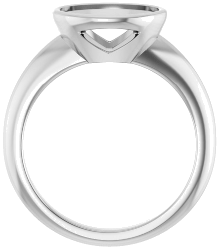 Sužadėtuvių Žiedas „Bezel-Set Solitaire“ 14k white gold Oval 10mm x 8mm (2)