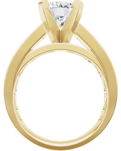 Sužadėtuvių Žiedas „Solitaire Cathedral-Style“ 14k yellow gold Round 8mm (7)