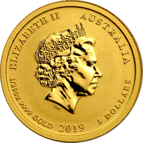 2019 Kiaulės metai (Lunar II), Australija 1/20 oz auksinė moneta (2)