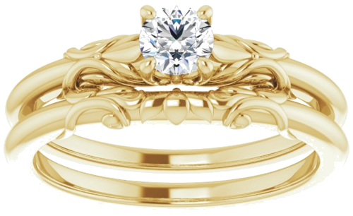 Sužadėtuvių Žiedas „Solitaire“ 14k yellow gold Round 4.1mm (8)