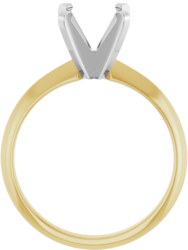 14K Yellow White 8 mm Round Solitaire Engagement Ring Mounting (2)
