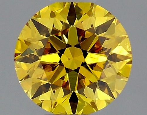 0.31 carat Fancy Vivid Orangy Yellow-SI2 GD cut Natūralus Round Deimantas (1)