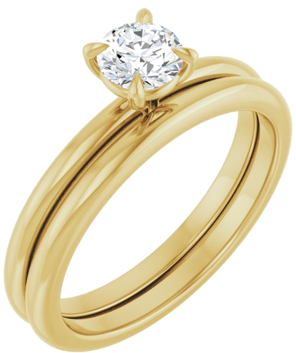 Sužadėtuvių Žiedas „Claw-Prong“ 14k yellow gold Round 4.8mm (6)