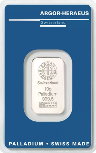 10 g pallādija stienis .995 Argor-Heraeus Šveice (1)