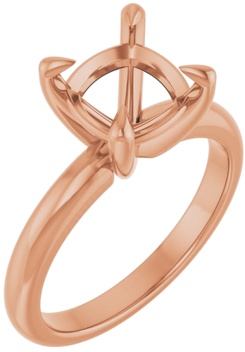 Sužadėtuvių Žiedas „Claw-Prong Solitaire“ 14k rose gold Cushion 8mm (1)