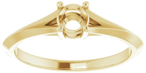 Sužadėtuvių Žiedas „Solitaire Split Shank“ 14k yellow gold Round 4.4mm (3)