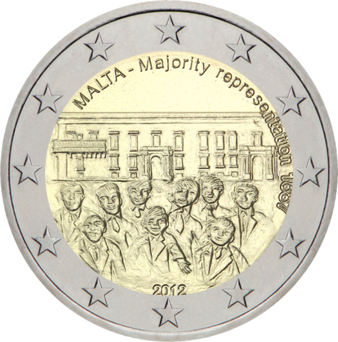 2012 Мальта Совет большинства монета 2 евро (1)