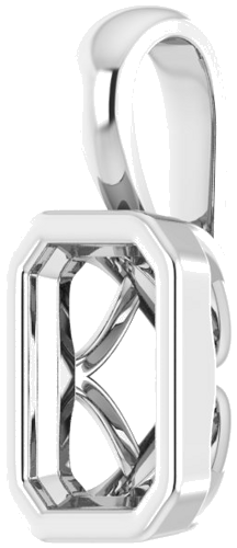 Pakabukas „Solitaire“ 585 Baltojo Aukso Emerald 6mm x 4mm (2)