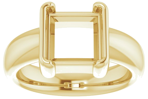 Sužadėtuvių Žiedas „Half-Bezel Solitaire“ 14k yellow gold Square 8mm (3)