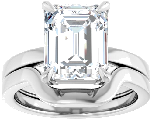 Sužadėtuvių Žiedas „Claw-Prong Solitaire“ 14k white gold Emerald 10mm x 8mm (8)