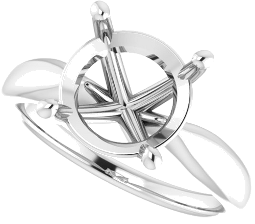 Sužadėtuvių Žiedas 14k white gold Round 10mm (5)