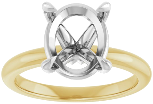 Sužadėtuvių Žiedas „Claw-Prong“ 14k yellow/white gold Oval 11mm x 9mm (3)