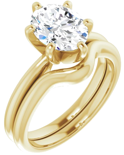 14K Yellow  9x7 mm Oval Solitaire Engagement Ring Mounting (6)