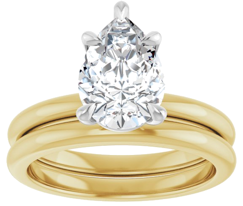 Sužadėtuvių Žiedas „Claw-Prong“ 14k yellow/white gold Pear 10mm x 7mm (8)