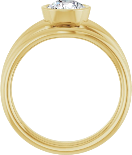 Sužadėtuvių Žiedas „Bezel-Set Solitaire“ 10k yellow gold Round 6.5mm (7)