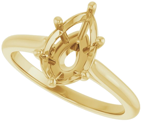 Sužadėtuvių Žiedas 14k yellow gold Pear 10mm x 6mm (5)