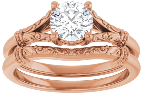 Sužadėtuvių Žiedas „Sculptural“ 14k rose gold Round 5.8mm (8)