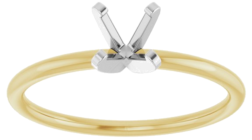 Sužadėtuvių Žiedas „Solitaire“ 14k yellow/white gold Round 5.2mm (3)