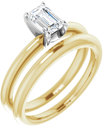 Sužadėtuvių Žiedas „Solitaire“ 585 Baltojo Ir Geltonojo Aukso Emerald 6mm x 4mm (6)