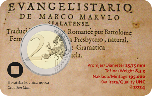 2024 Croatia Marko Marulić 2 Euro Coin in BU Card (4)