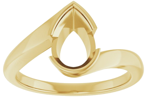Sužadėtuvių Žiedas „Half-Bezel Solitaire“ 14k yellow gold Pear 9mm x 6mm (3)