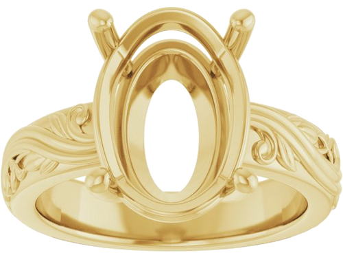Sužadėtuvių Žiedas „Solitaire Sculptural“ 14k yellow gold Oval 14mm x 10mm (3)