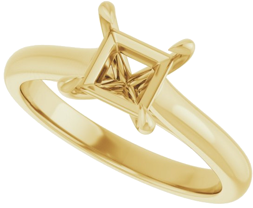 Sužadėtuvių Žiedas „Claw-Prong“ 10k yellow gold Square 5.5mm (5)