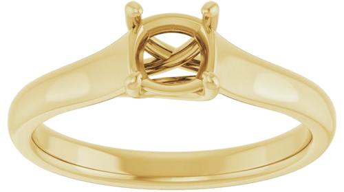 14K Yellow 5 mm Asscher Solitaire Engagement Ring Mounting (5)