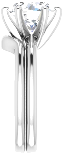 Sužadėtuvių Žiedas „Solitaire“ 585 Baltojo Aukso Round 9mm (9)