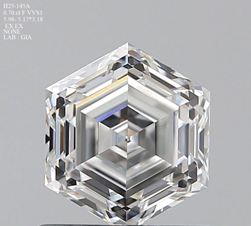 0.7 carat F-VVS1 Natūralus Hexagonal Deimantas (1)