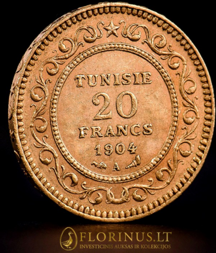 20 francs Mohammed IV, Tunisia, Gold coin (4)