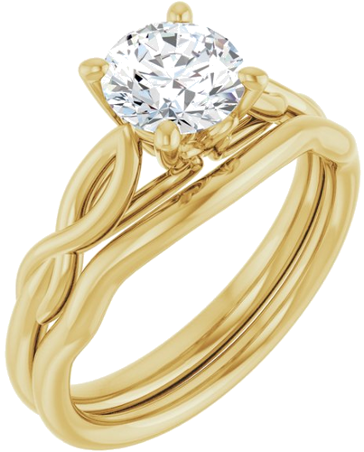 14K Yellow  6.5 mm Round Solitaire Engagement Ring Mounting (6)
