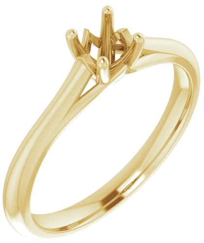 14K Yellow 4.4 mm Round Solitaire Engagement Ring Mounting (1)