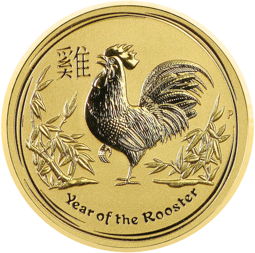 1/2 oz Год Петуха 2017 Австралия (Lunar II) золотая монета (1)