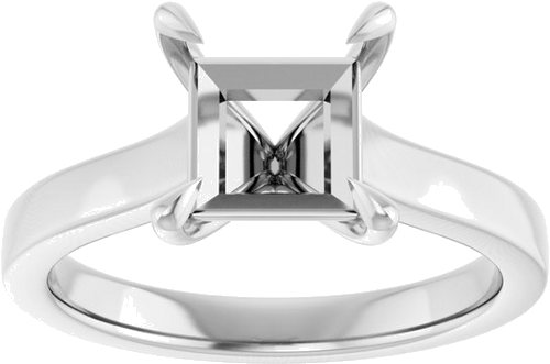 Sužadėtuvių Žiedas „Claw-Prong“ 14k white gold Square 6.5mm (3)