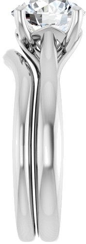 Sužadėtuvių Žiedas „Solitaire“ 14k white gold Round 8mm (9)