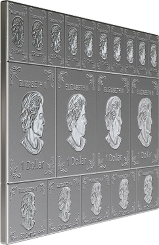 2 oz Klevo lapas (MapleFlex) 2019 Kanada 9 dolerių sidabrinės monetos (4)