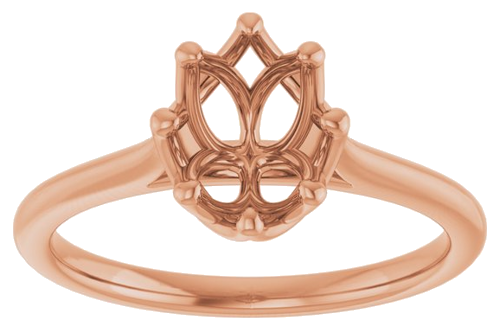 Sužadėtuvių Žiedas „Solitaire“ 14k rose gold Oval 8mm x 6mm (3)