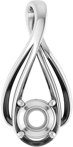Pakabukas „Solitaire“ 585 Baltojo Aukso Round 6.5mm (1)
