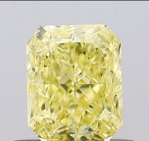 0.5 carat Fancy Intense Yellow-VVS2 Natūralus Radiant Deimantas (1)