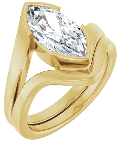Sužadėtuvių Žiedas „Half-Bezel Solitaire“ 14k yellow gold Marquise 13mm x 6.5mm (6)