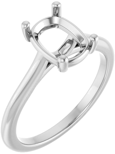 Sužadėtuvių Žiedas 14k white gold Elongated Cushion 8.5mm x 6.5mm (1)
