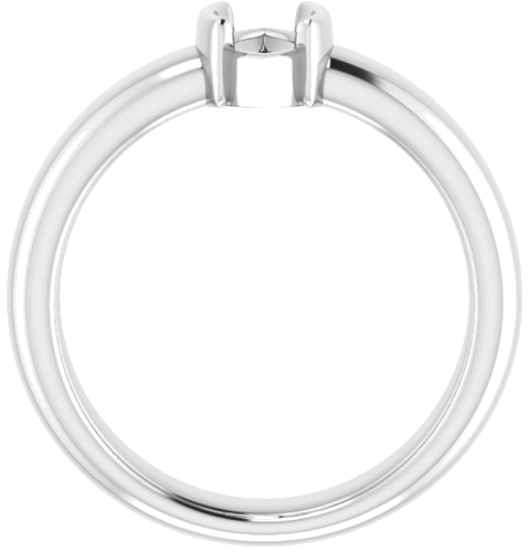 14K White 9 x 4.5 mm Marquise Half Bezel Solitaire Engagement Ring Mounting (2)
