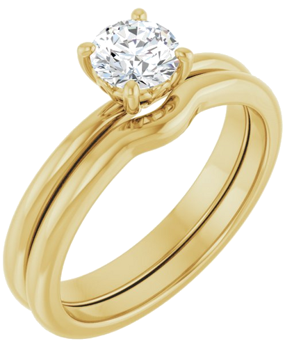 14K Yellow 5.2 mm Round Solitaire Engagement Ring Mounting (6)