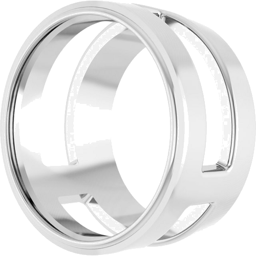 Pakabukas „Round Bezel-Set Slide“ 585 Baltojo Aukso Round 10mm (2)