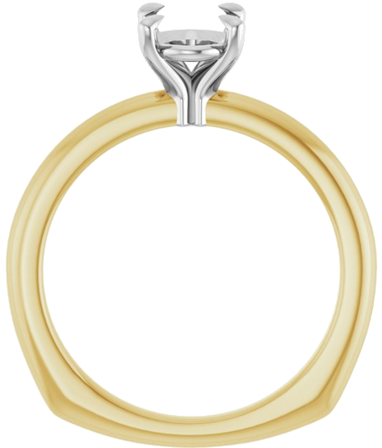 Sužadėtuvių Žiedas „Claw-Prong Euro Shank“ 14k yellow/white gold Oval 8mm x 6mm (2)
