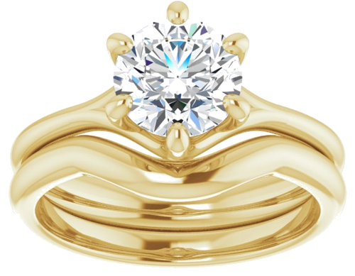 18K Yellow 7 mm Round Engagement Ring Mounting (8)